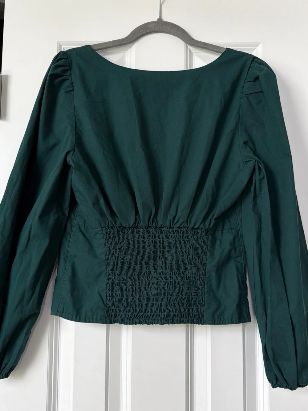 Abercrombie & Fitch Dark Teal Square-Neck Long Sleeve Top